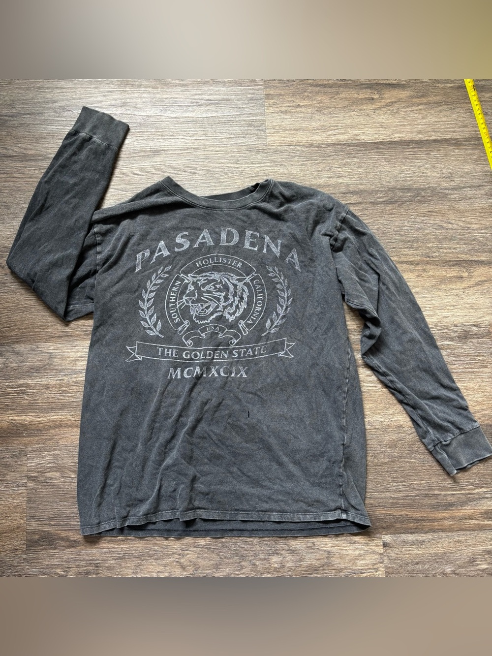 Hollister Vintage-Graphic Long Sleeve Tee - Charcoal Gray